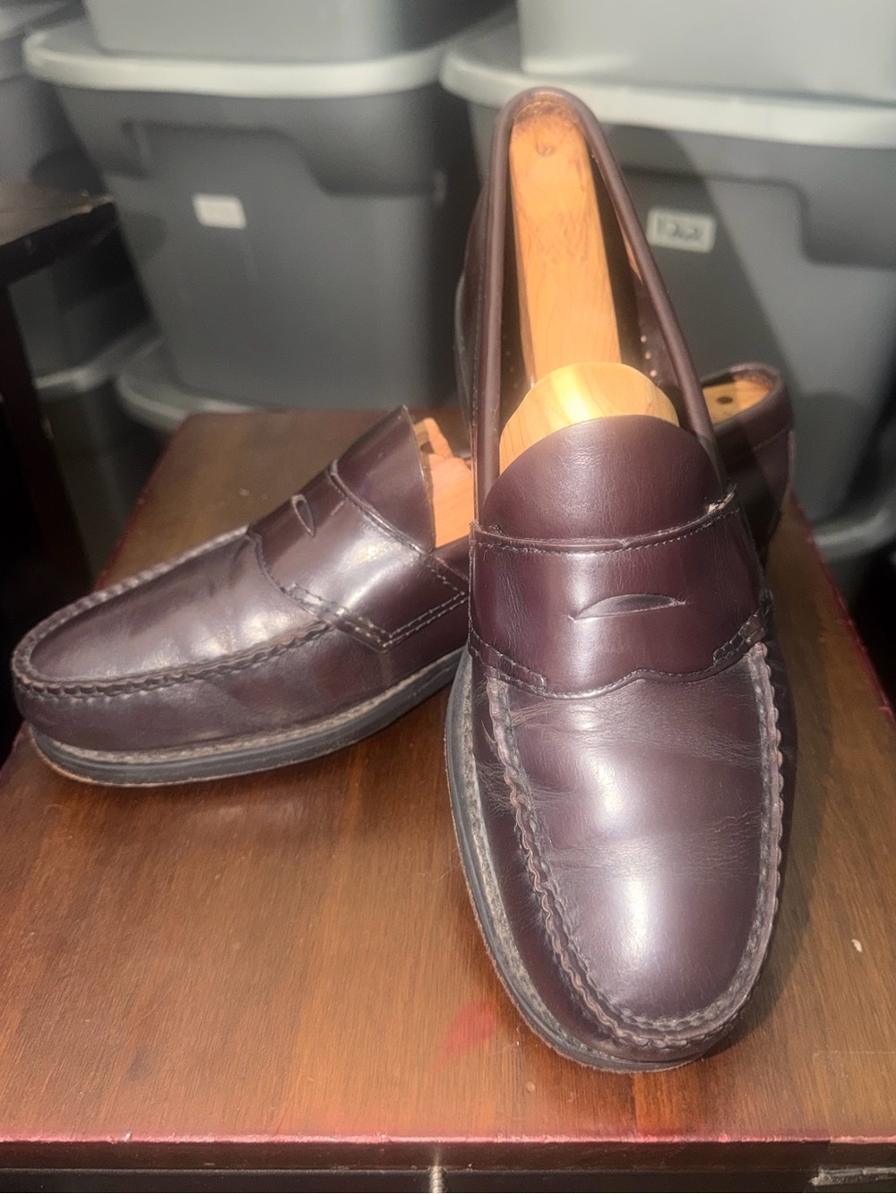 Men's G H Bass Weejun Leather Penny Loafers in Dark Burgundy(128)